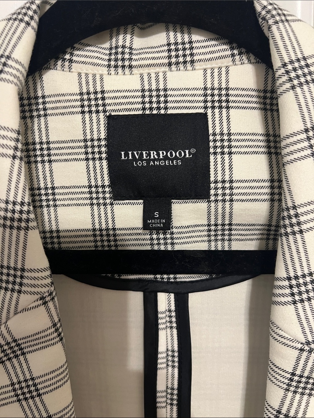 Liverpool Cream and Black Plaid Two-Piece Suit - Picture 3 of 6